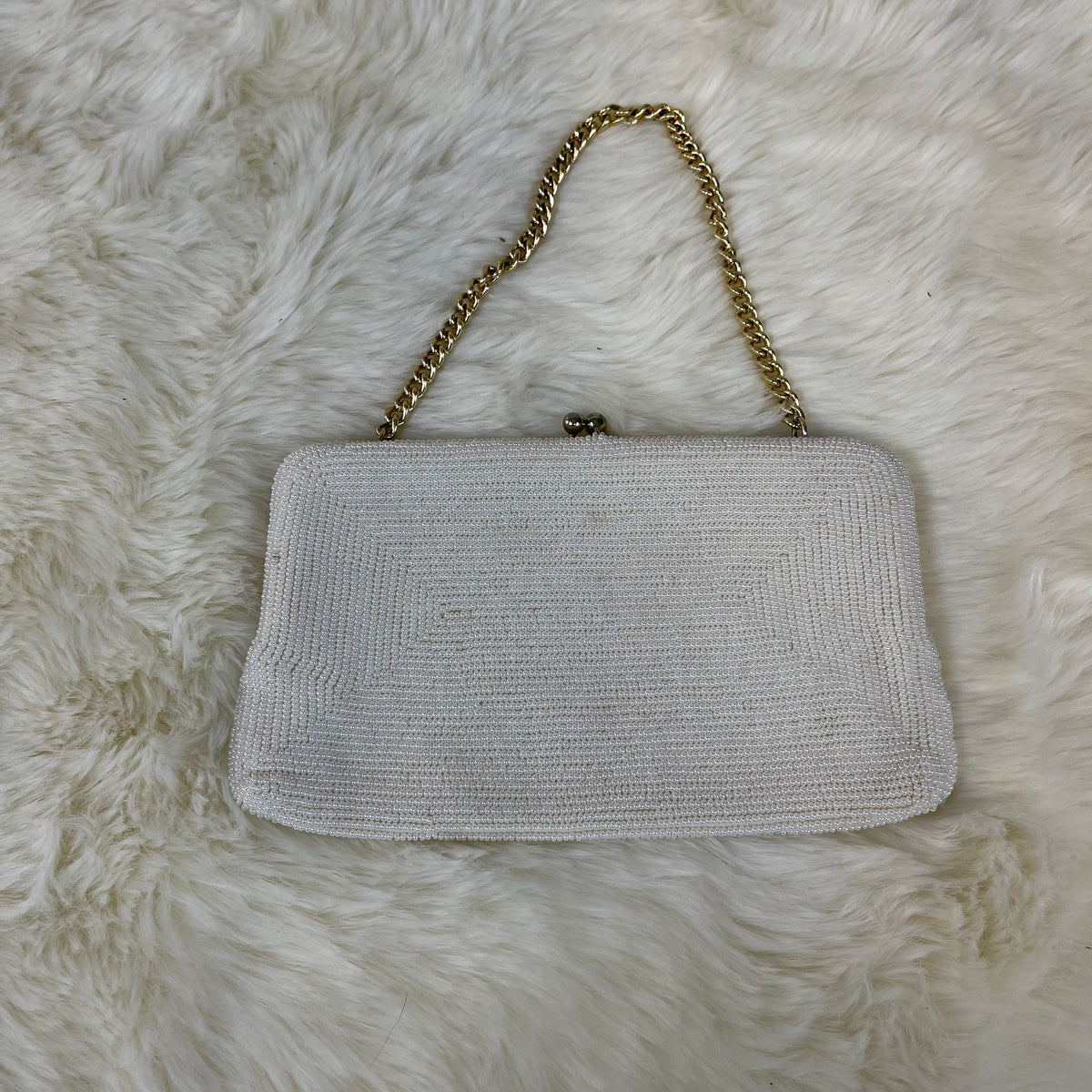 L BALL BEADS BAG シルバー Handmade Pearl Bead Handbags - Elegant Party Clutch Bags