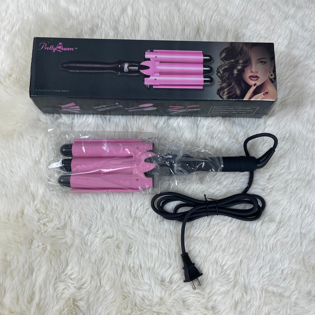 Pretty Queen 3 Barrel Curling Iron and Hair Crimper