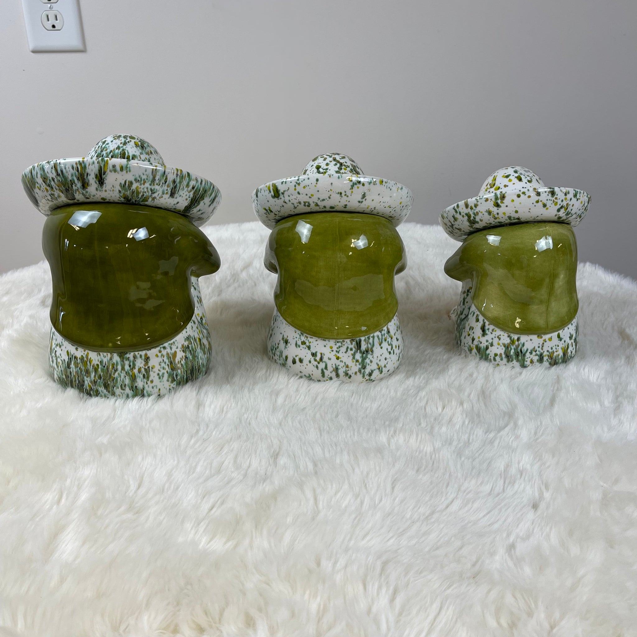 3 Amigos Hand Painted Ceramic Canister Set