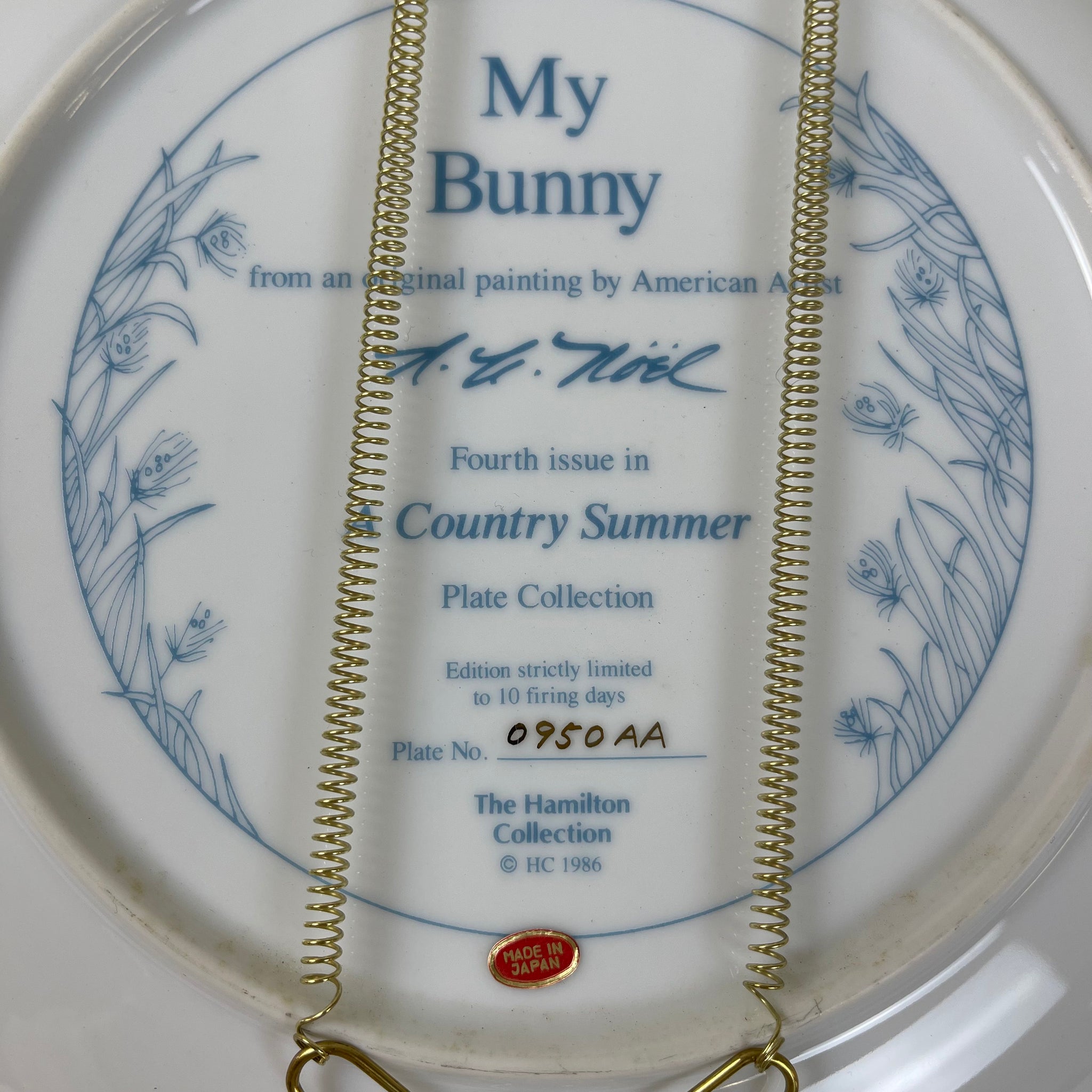 Hamilton Collection “My Bunny” Collectible Plate