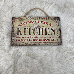 Cowgirl Kitchen Wall Sign