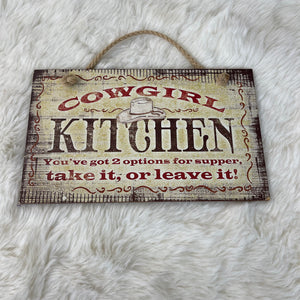 Cowgirl Kitchen Wall Sign