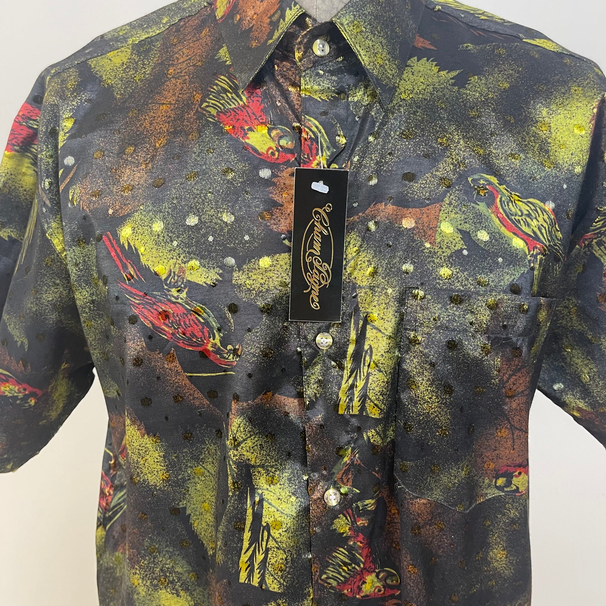 Vintage Cham Lagne Men’s Thai Silk Shirt