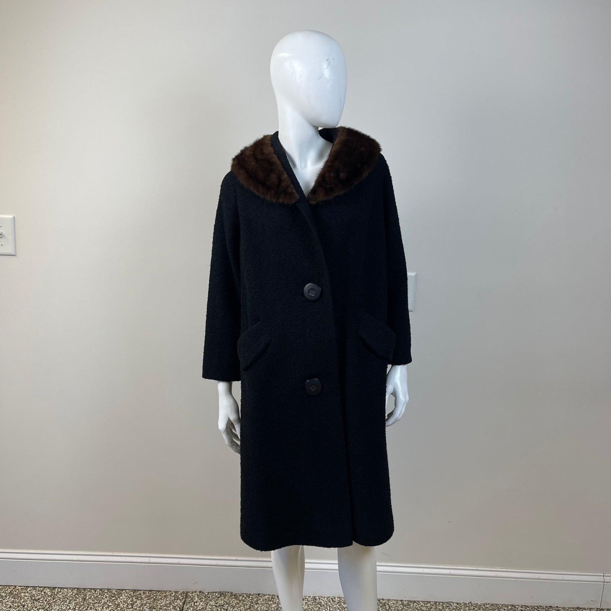 Vintage Lady Gambrell ILGWU Wool Coat with Mink Fur Collar