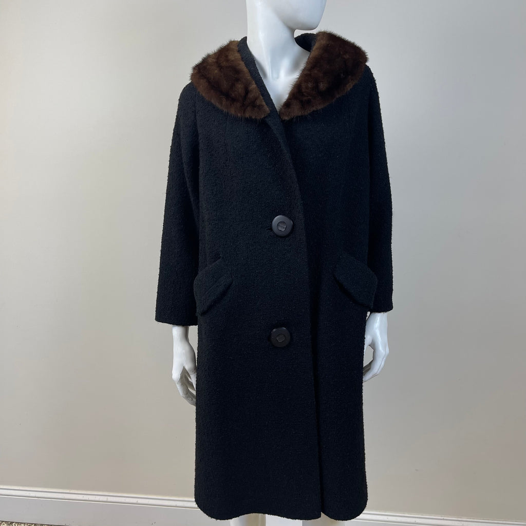 Vintage Lady Gambrell ILGWU Wool Coat with Mink Fur Collar