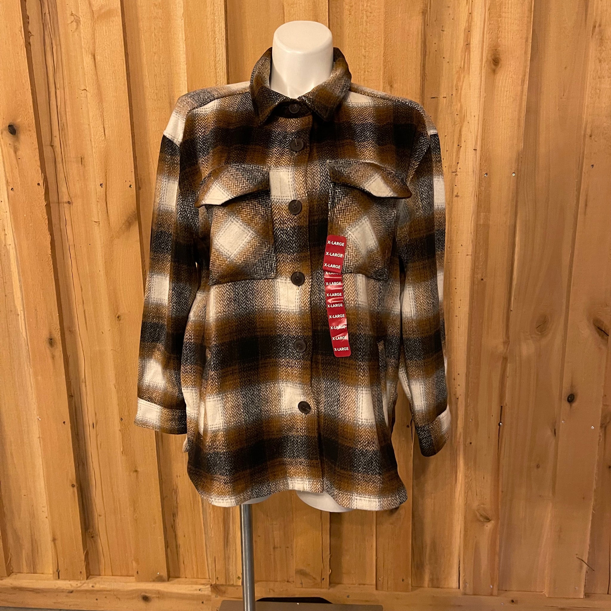 Members Mark Plaid Shacket (Size XL)