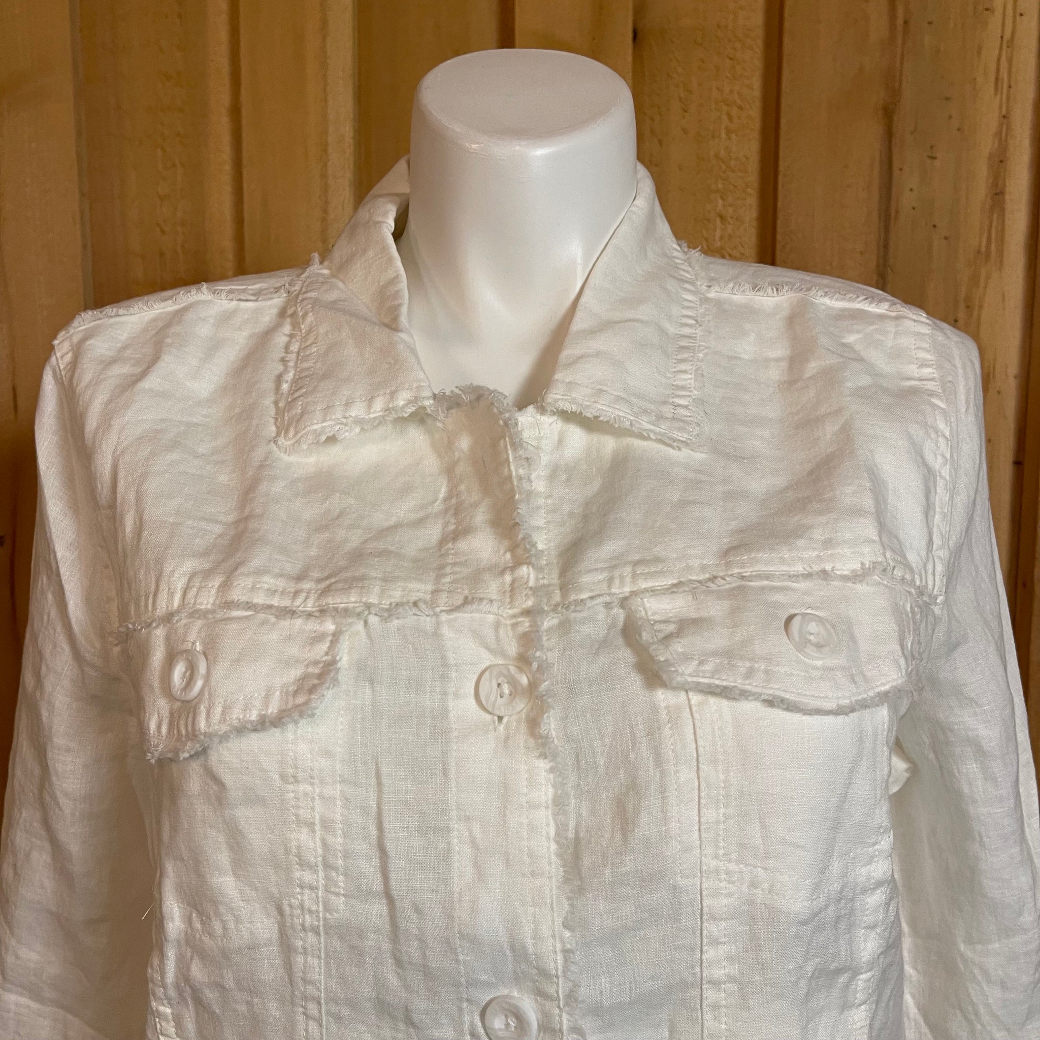 Tommy Bahama Two Palms Raw Edge Linen Jacket- White