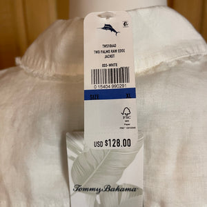 Tommy Bahama Two Palms Raw Edge Linen Jacket- White