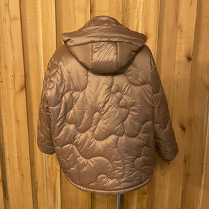 Wynne Collection Plus Size Women’s Quilted Puffer Coat with Detachable Hood (Size 1X)