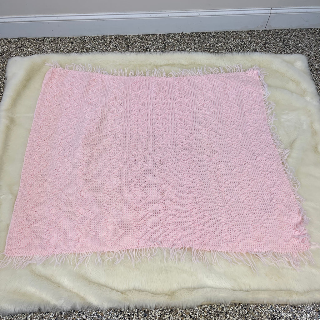 Beautiful Hand Knitted Baby Blanket/Lap Throw