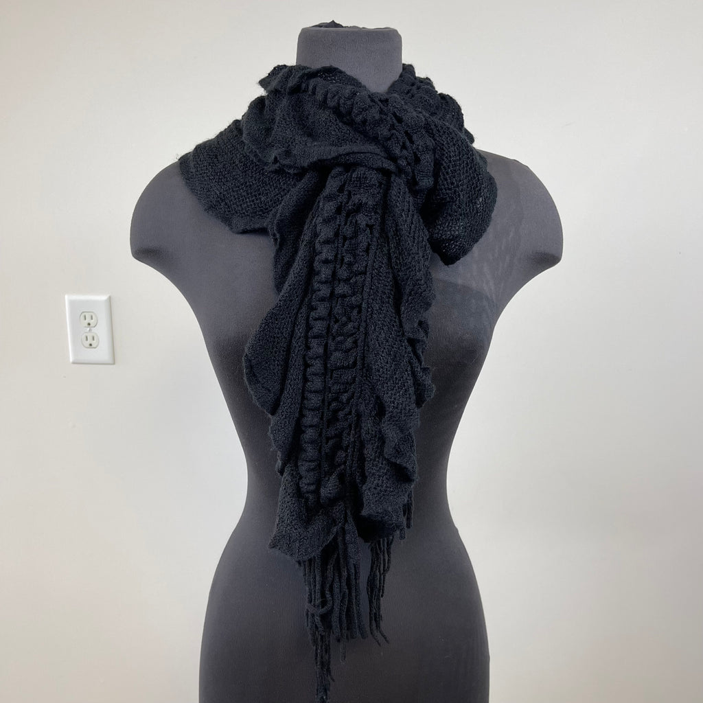 Beautiful Black Fringed Scarf