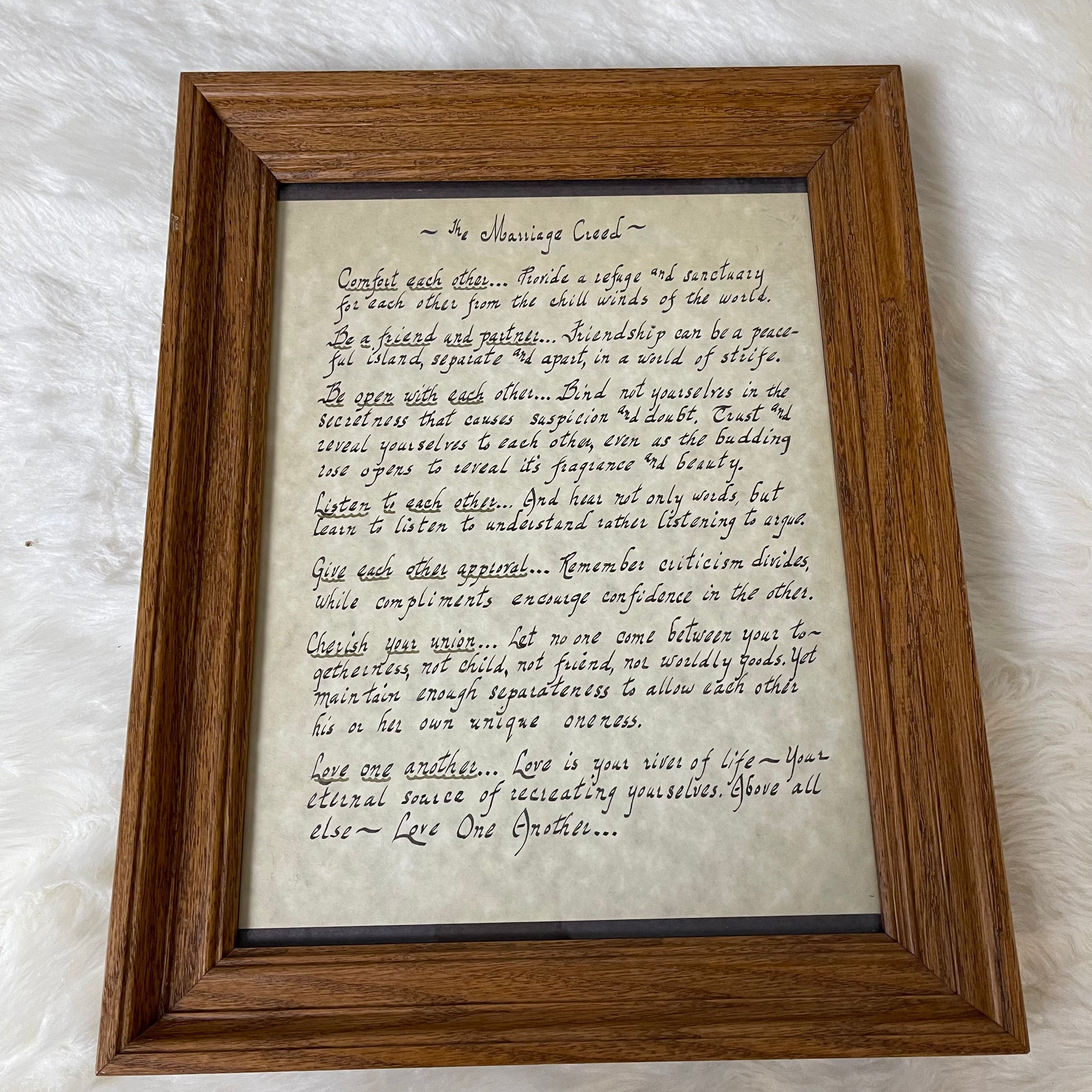 Framed Marriage Creed