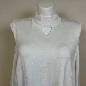 Susan Graver Plus Size Cold Shoulder Sweater