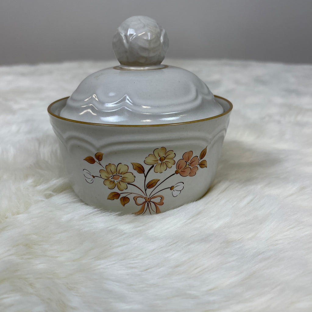 Vintage Collectible Cordella Burnett Stoneware Sugar Bowl