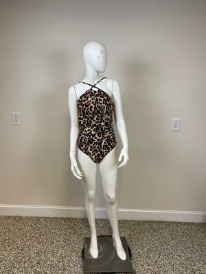 Leopard Print One Piece Bathing Suit