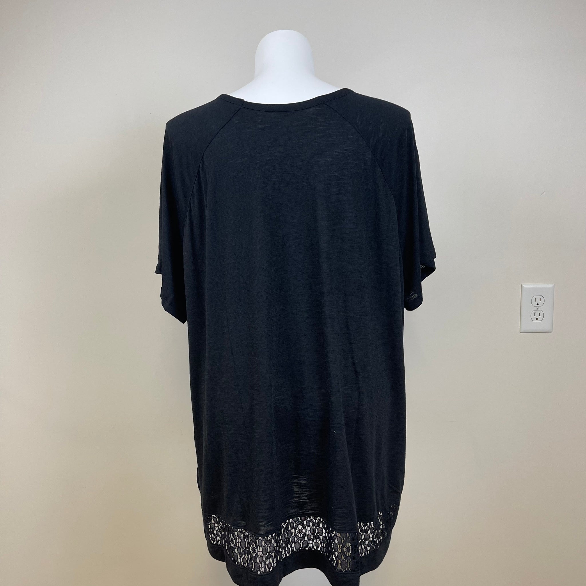 Just My Size Plus Size Tee Shirt With Lace Trim