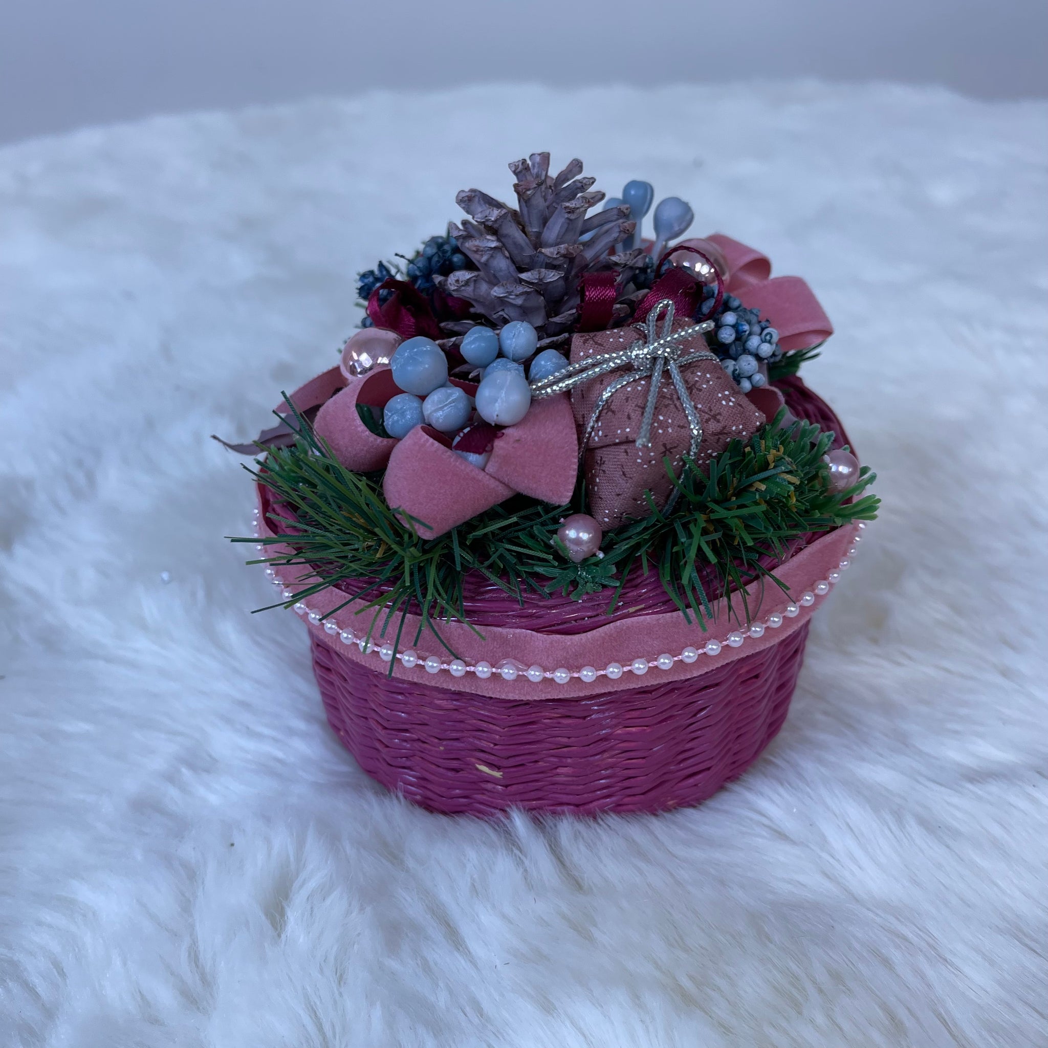 Lot of 3 Vintage Handmade Christmas Baskets