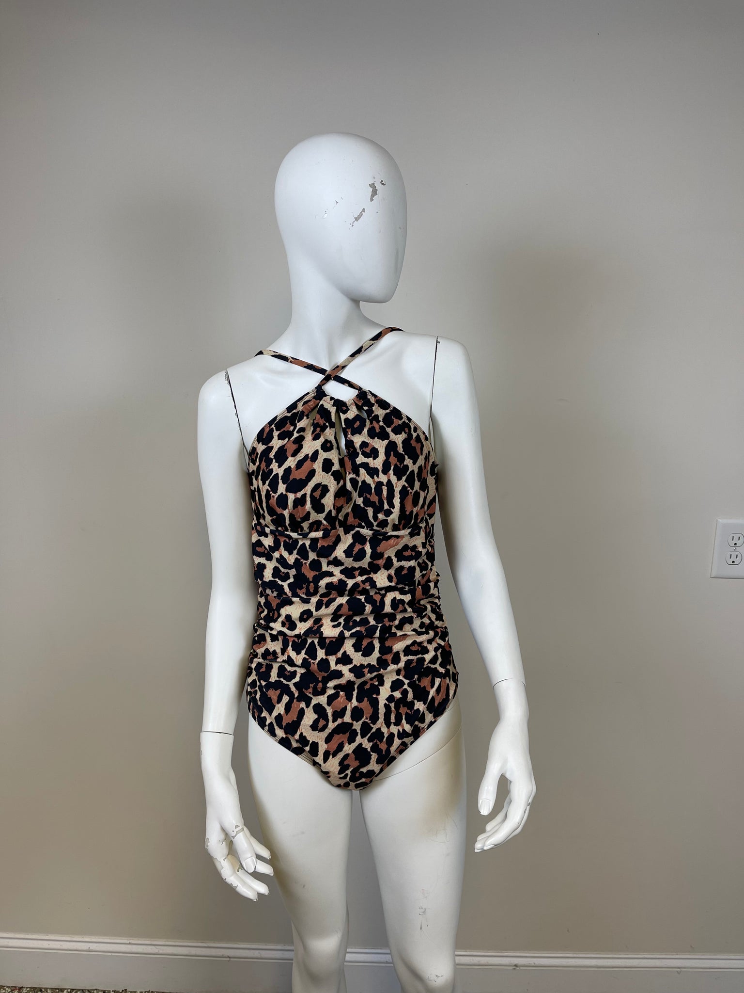 Leopard Print One Piece Bathing Suit