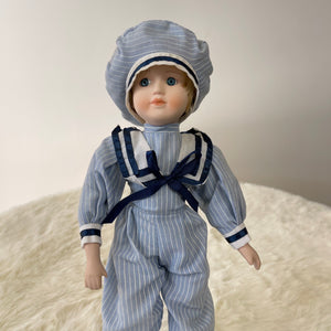 Vintage Set of 2 Boy & Girl Sailor Porcelain Dolls