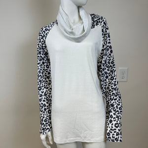 Leopard Print Turtle Neck Shirt