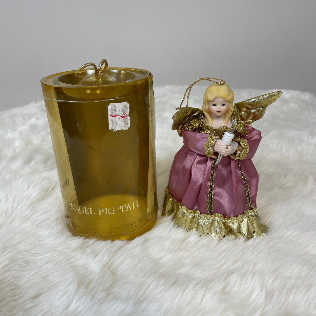 Peppermint Forest Vintage Angel Lighted Christmas Tree Topper