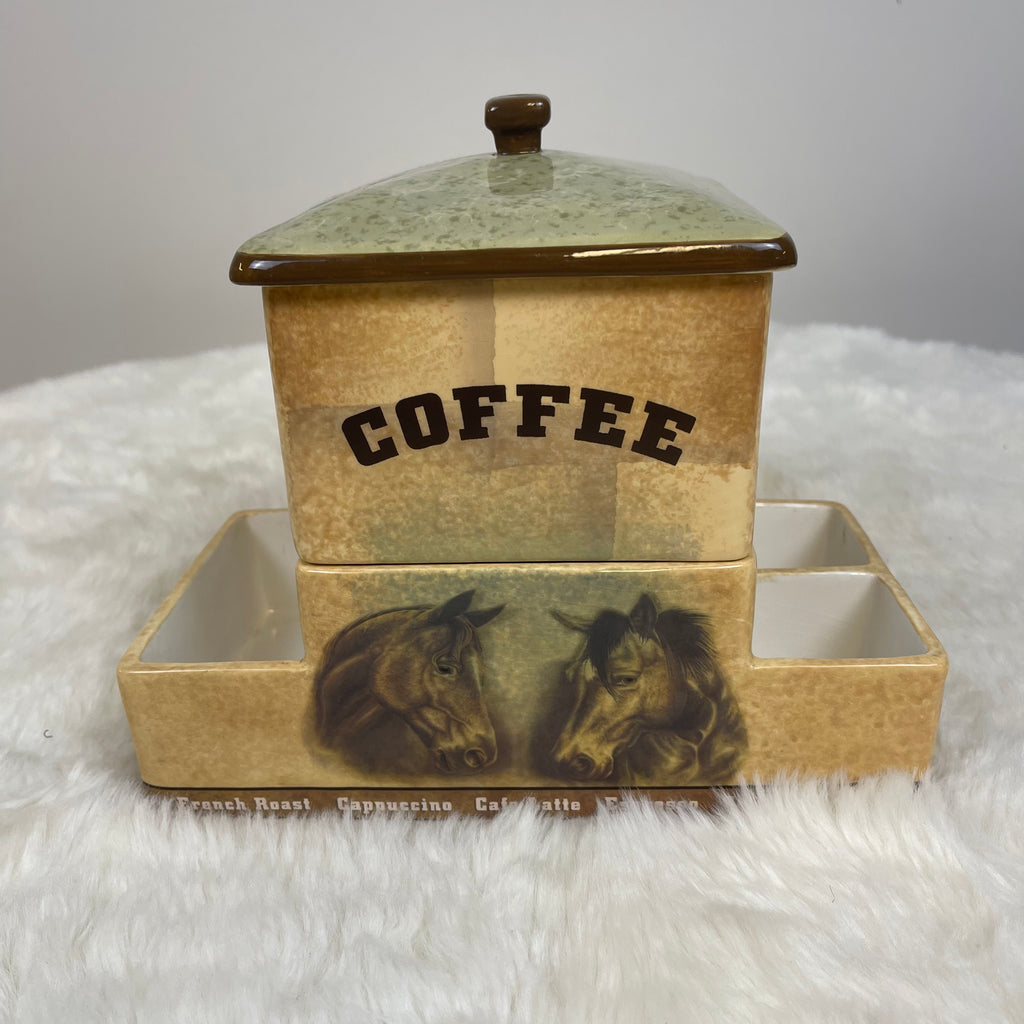 3 Piece Ceramic Coffee Caddy with Scoop