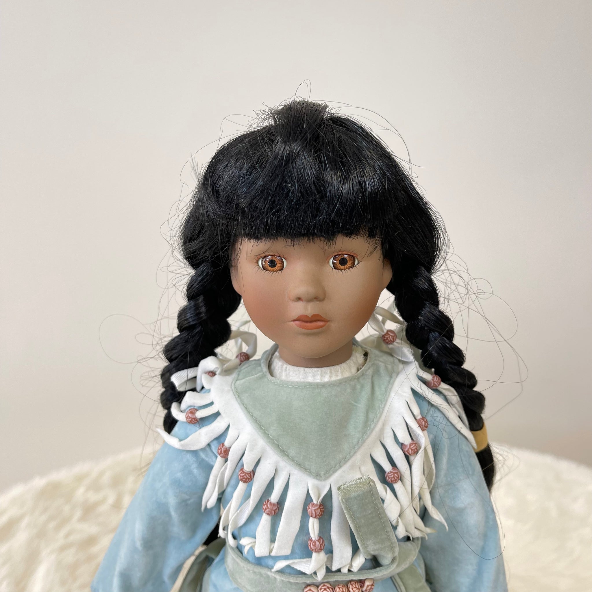 Vintage House of Lloyd Native American Porcelain Doll-1996