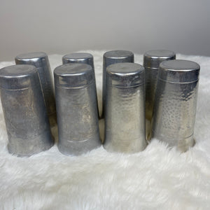 Set of 8 Vintage Hammered Aluminum Tumblers