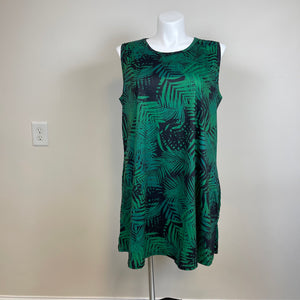 Plus Size Tropical Leaf Print Dress