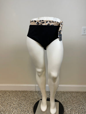 Terra & Sky Plus Size High Waisted Bathing Suit Bottoms with Tummy Control