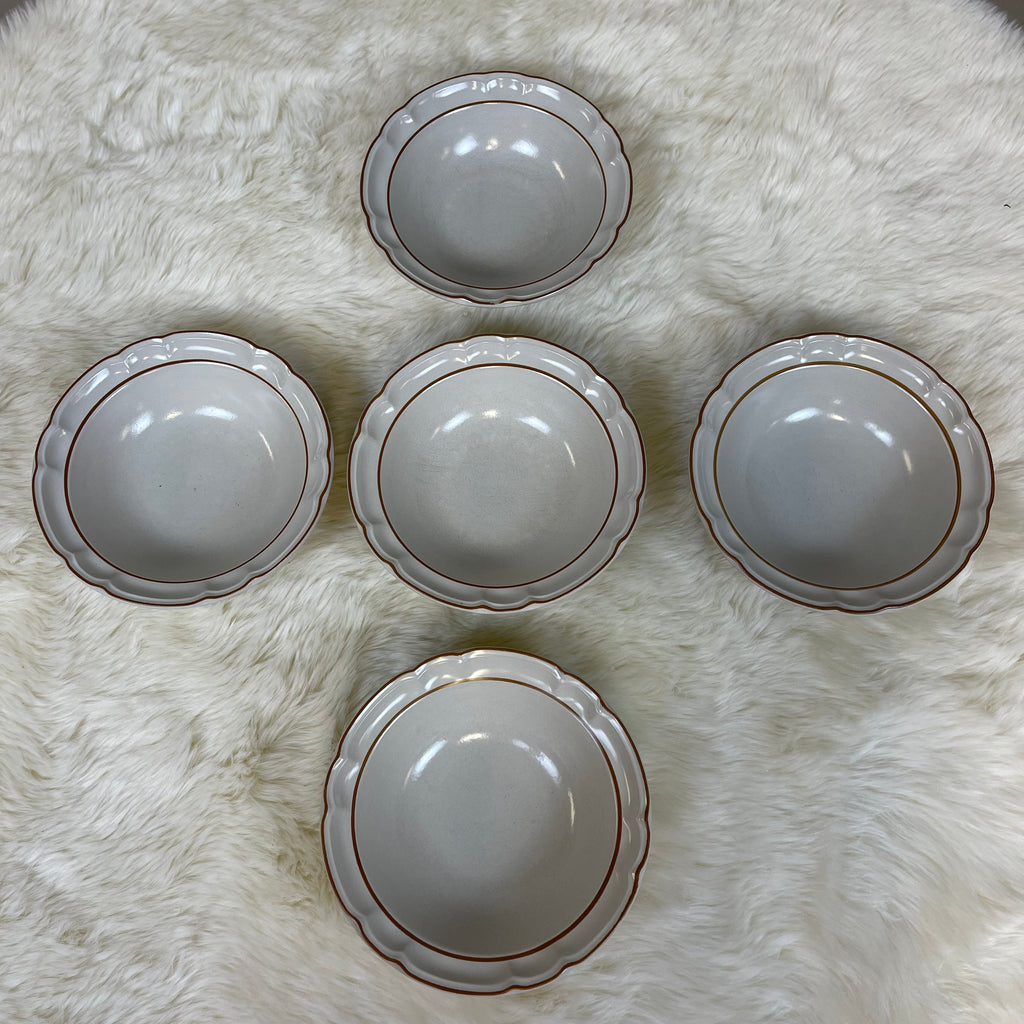 Vintage Collectible Cordella BURNET Stoneware Set of 5 Bowls