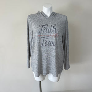 Retrology Plus Size Hooded Sweat Shirt with Inspirational Quotes