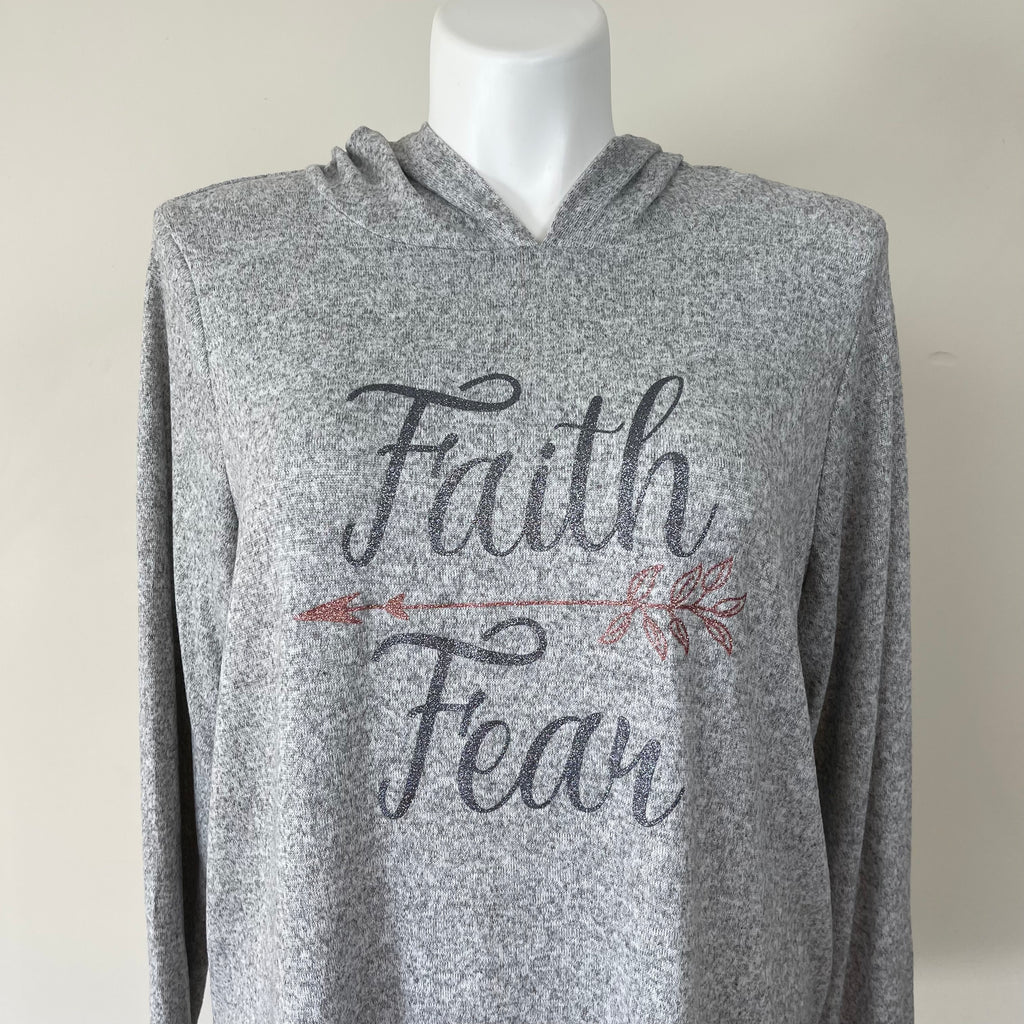 Retrology Plus Size Hooded Sweat Shirt with Inspirational Quotes