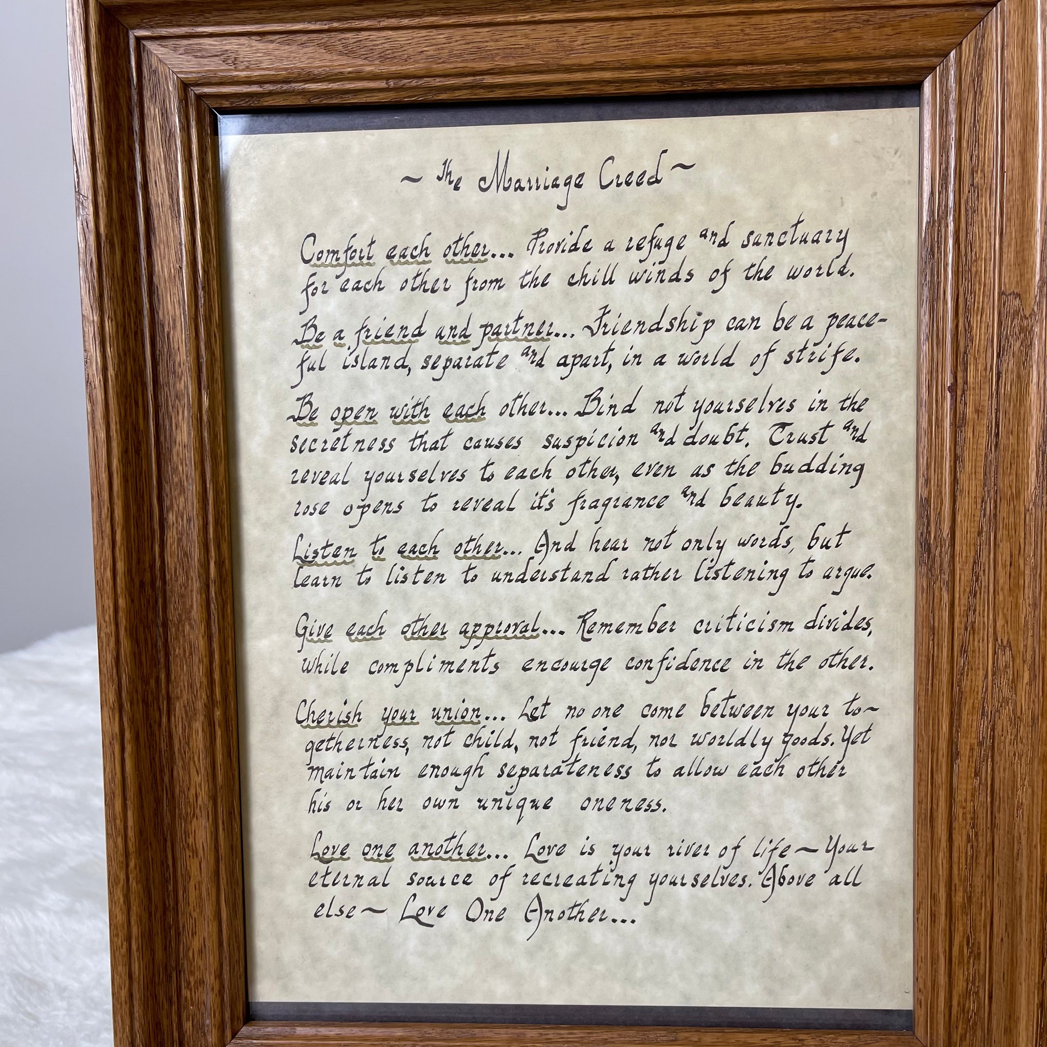 Framed Marriage Creed