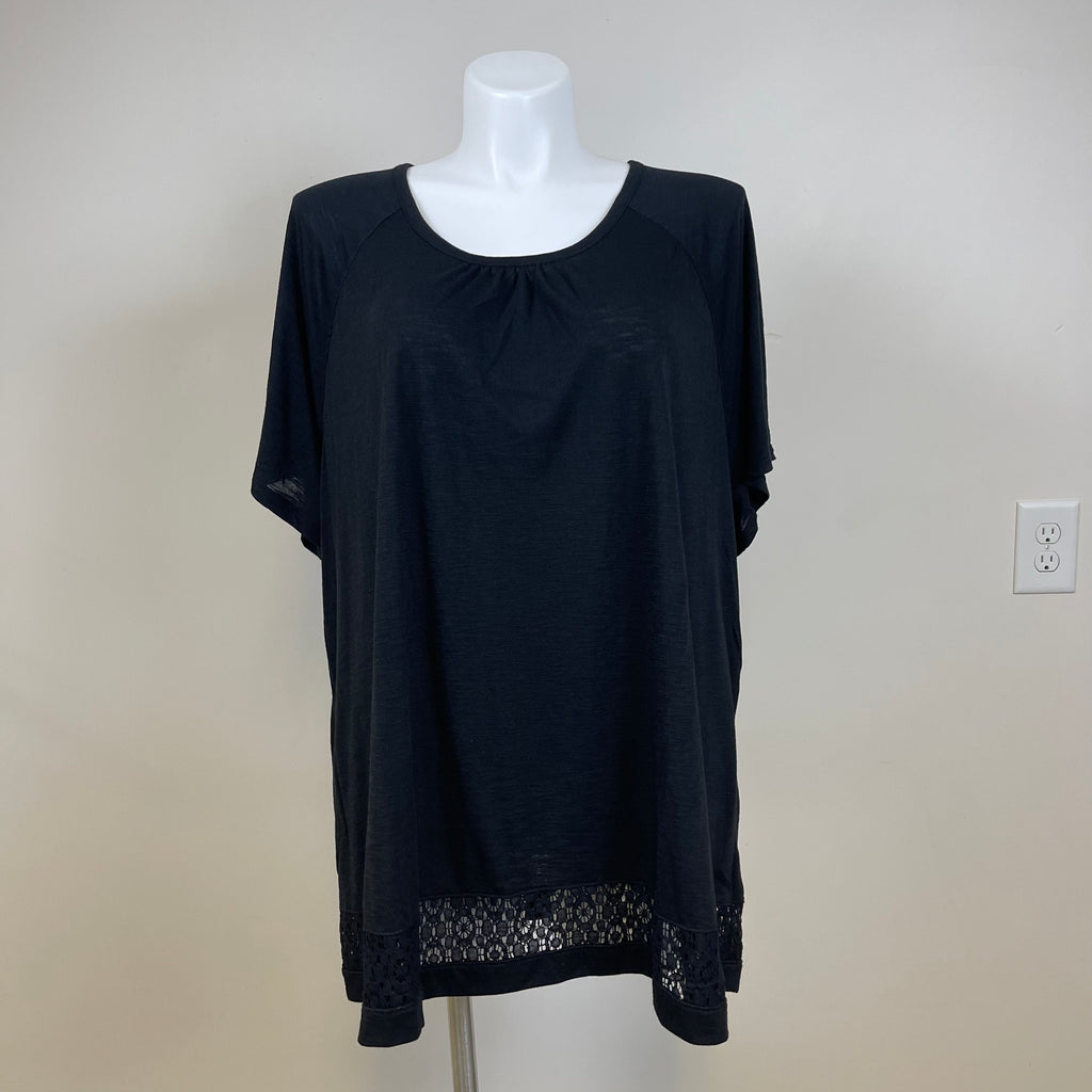 Just My Size Plus Size Tee Shirt With Lace Trim