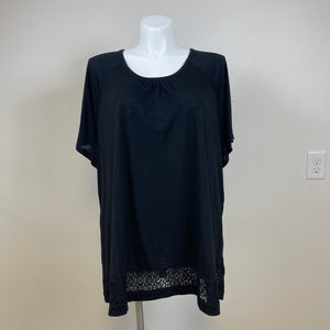 Just My Size Plus Size Tee Shirt With Lace Trim