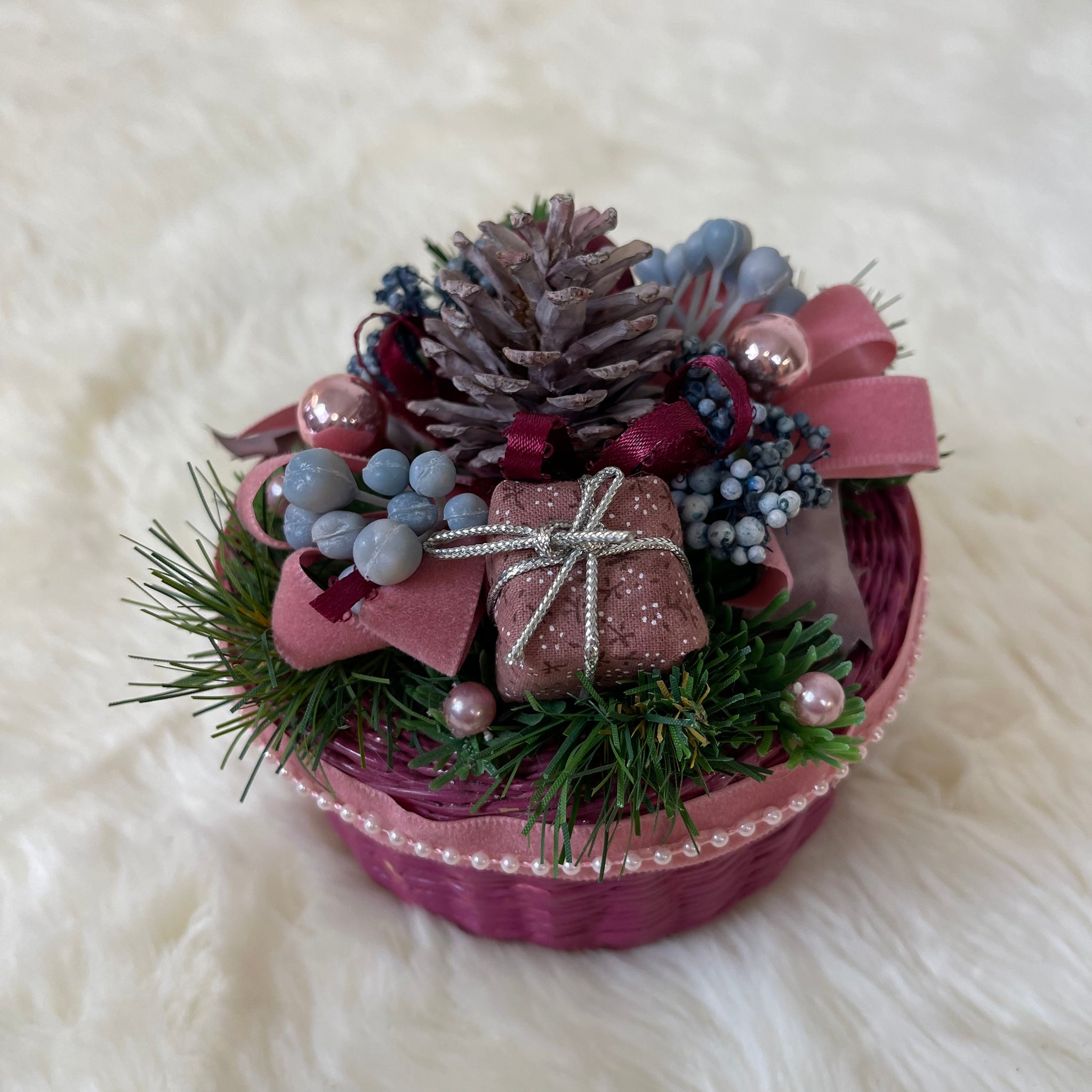 Lot of 3 Vintage Handmade Christmas Baskets