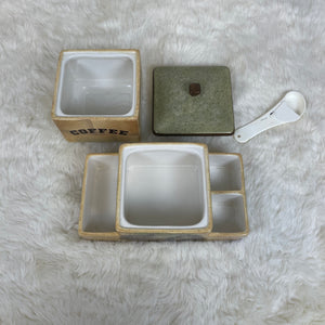 3 Piece Ceramic Coffee Caddy with Scoop